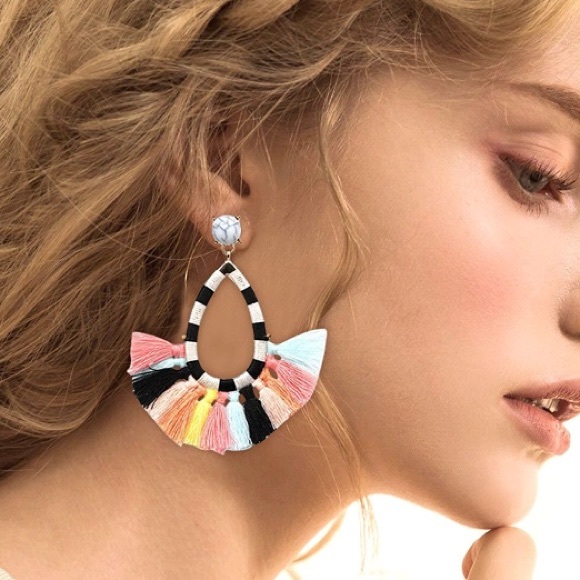 THINK VINTAGE ONLINE Jewelry - 💕Multicolored WOMAN’S Tassle Boho EARRINGS *NWT*
